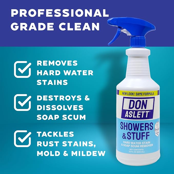 Don Aslett Showers and Stuff Hard Water Stains and Soap Scum Remover | Cleans - Image 4