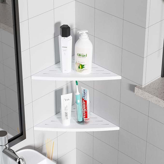 Corner Shower Shelf Matte White, 304 Stainless Steel 11.5” Recessed Corner - Image 8