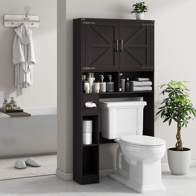 Vabches Over The Toilet Storage Cabinet, Farmhouse Storage Cabinet Over Toilet - Image 3