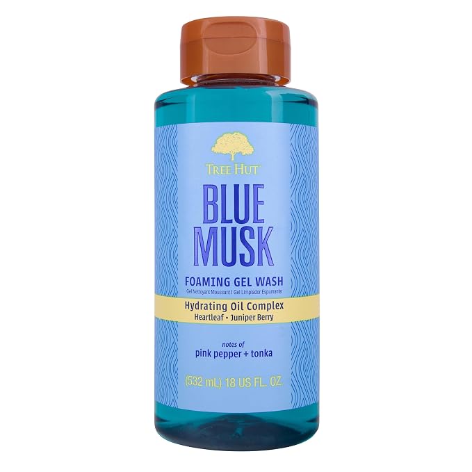 Tree Hut Blue Musk Foaming Gel Wash, Hydrating & Moisturizing Body Wash by TreeHut