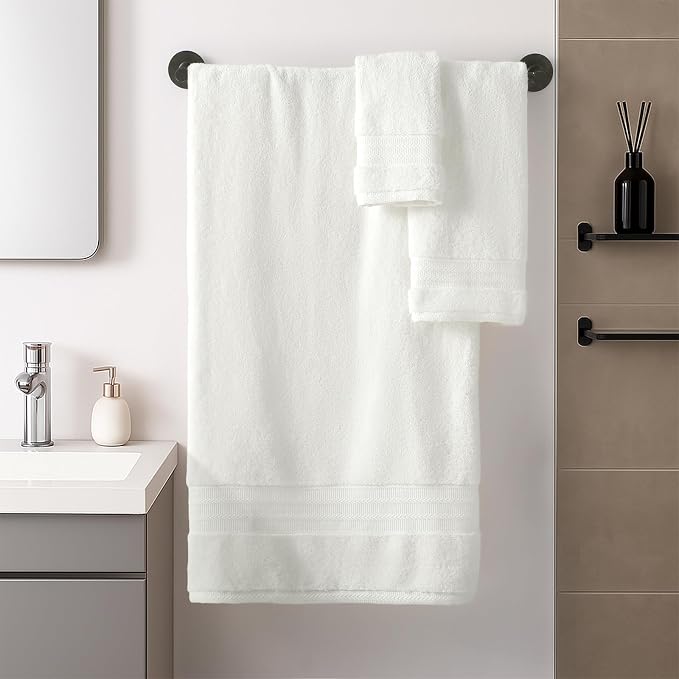 REDKISS Cream Towel Set of 8-100% Cotton Luxury Bath Towels Set - Image 2