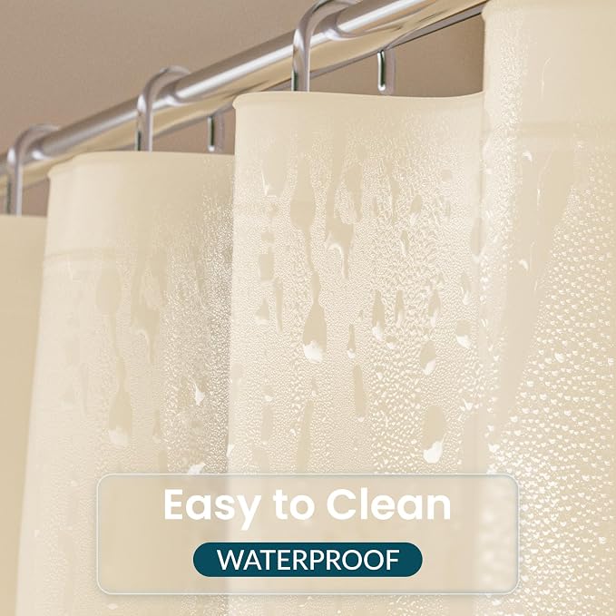 Titanker Plastic Shower Curtain Liner, 72x72 Beige Shower Liner Lightweight - Image 4