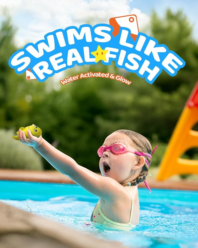 Rechargeable Swimming Fish Toy, Light up Bath Toys - Image 2