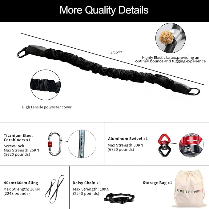 PRIOR FITNESS Bungee Fitness Set Yoga Bungee Cord Rope Resistance Air Dance - Image 4