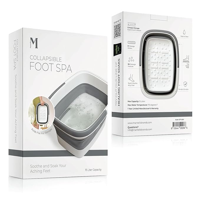 Mantello Collapsible Foot Bath Foot Soaking Tub | Portable Foot Spa Pedicure - Image 6