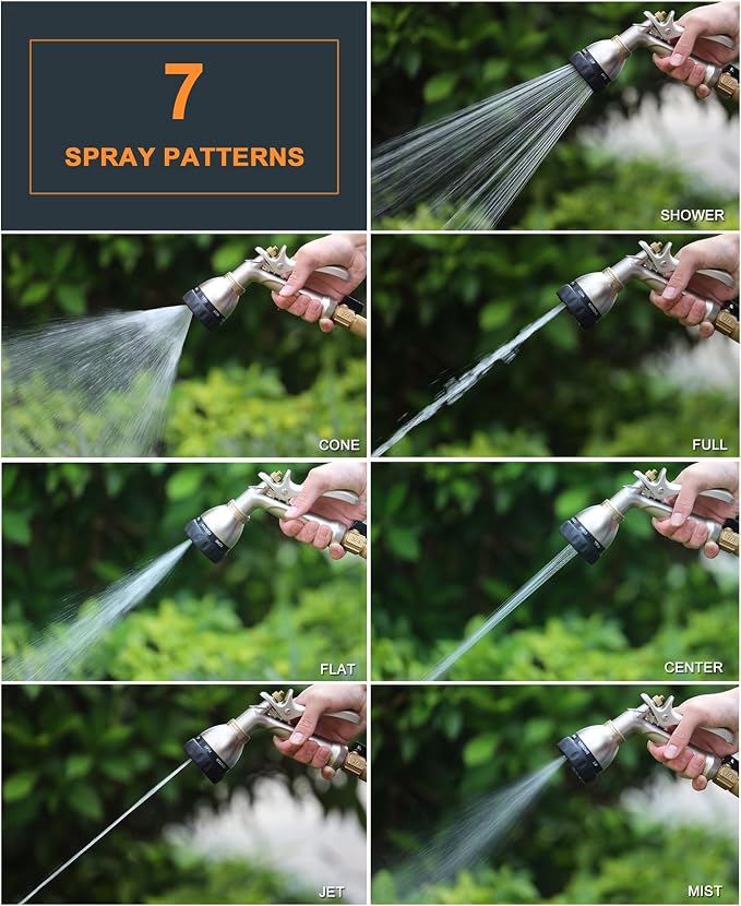 ESOW Garden Hose Nozzle 100% Heavy Duty Metal, Water Hose Sprayer - Image 4