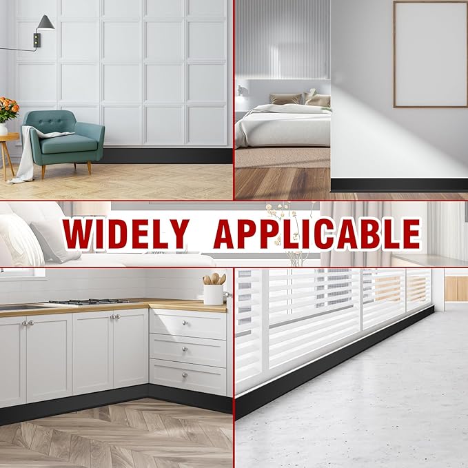 Vinyl Baseboard Molding Trim 3 Inch x 60 Feet Peel and Stick Baseboard Trim - Image 5