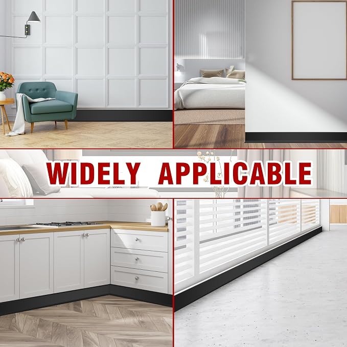 Vinyl Baseboard Molding Trim 4 Inch x 200 Feet Peel and Stick Baseboard Trim - Image 5