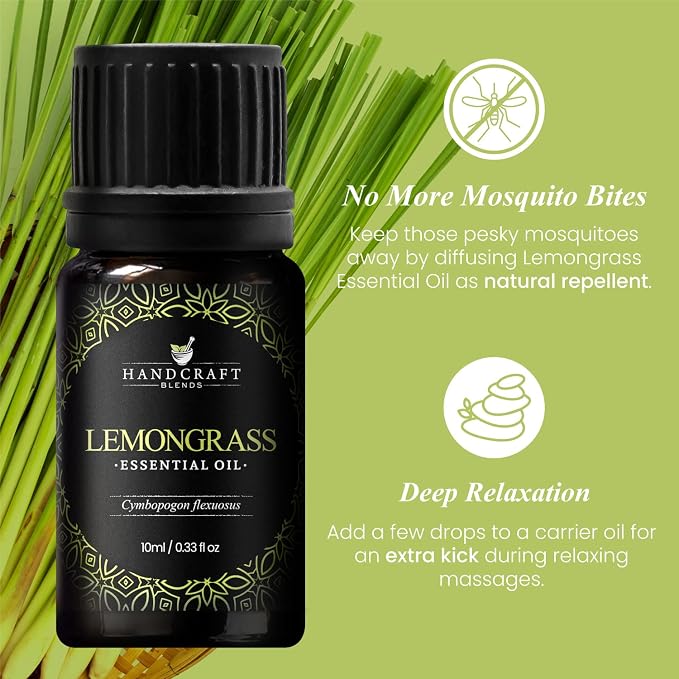 Handcraft Blends Lemongrass Essential Oil – 0.33 Fl Oz – Pack of 2 – 100% Pure - Image 4