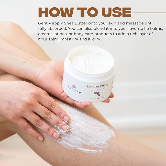 AZMERA Handcrafted Whipped Shea Body Butter – Refreshing Mint & Eucalyptus - Image 8