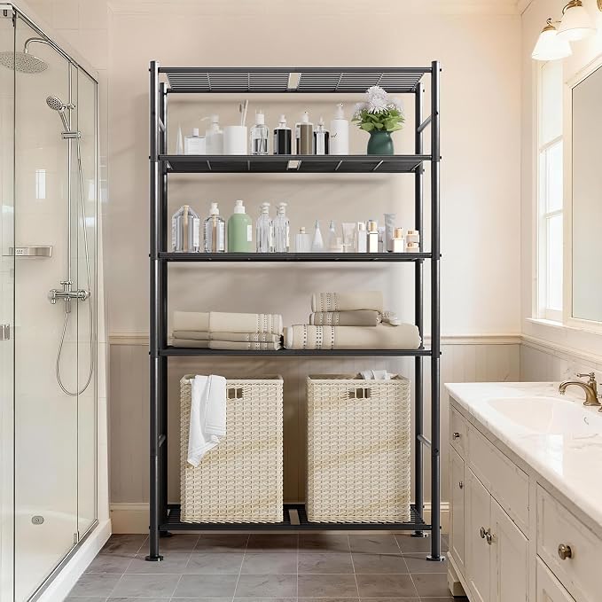 5 Tier Shelf Organizer Rack, Metal Shelving Unit - Image 7
