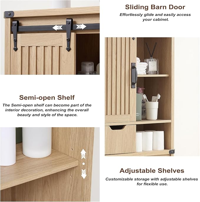 Over The Toilet Storage Cabinet, Farmhouse Storage Cabinet - Image 5