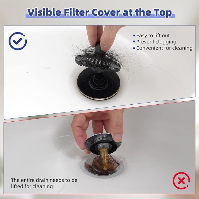 Universal Bathtub Drain Stopper Shower Drain Hair Catcher, Tub Stopper - Image 3