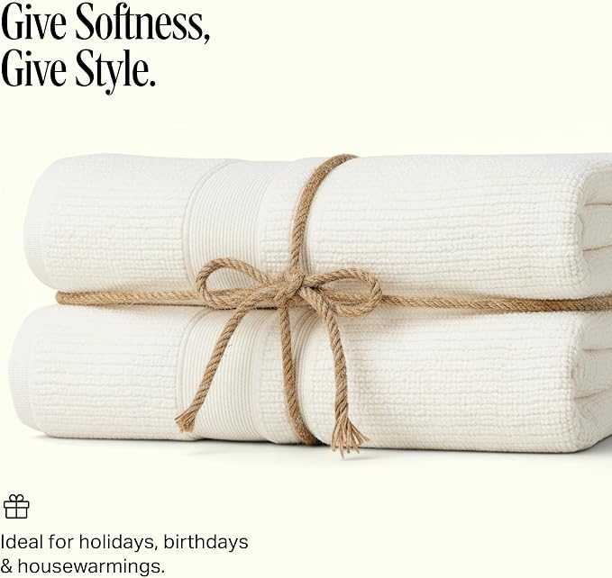 Preston Lane Douro Bath Towel Set – 2 Pack Luxury Cotton Towels, Ultra Soft & - Image 5