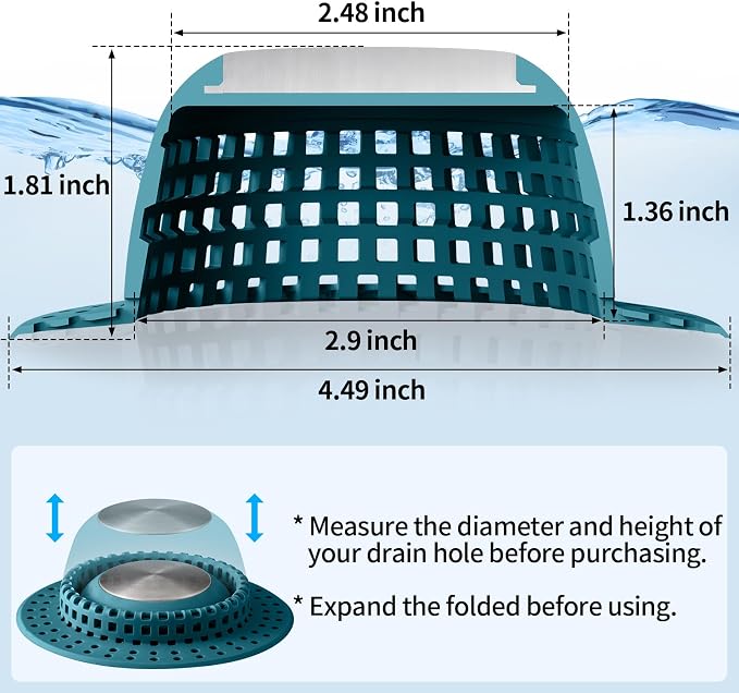 Shower Drain Hair Catcher Bathtub Drain Cover Shower Protector - Image 6