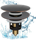 Hibbent All Metal 2 in 1 Bathroom Sink Stopper, Universal Pop Up Drain Strainer by Hibbent
