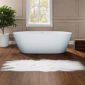 63'' Freestanding Solid Surface Resin Stone Bathtub, Freestanding Tub, by MEDUNJESS
