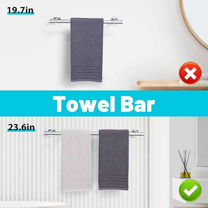 Chrome Bathroom Hardware Set, 10 Pieces Towel Bar Towel Holder Set Includes - Image 3