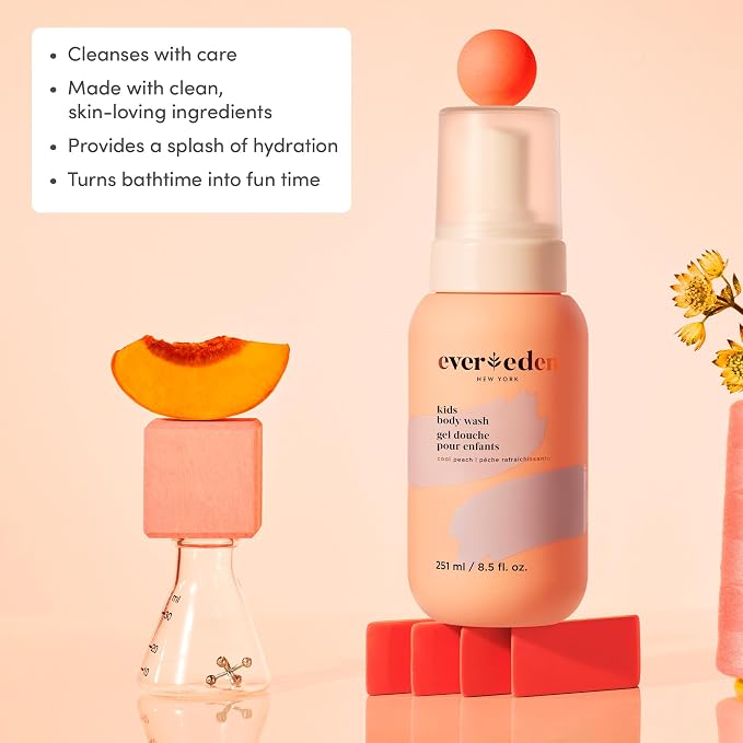 Evereden Multi-Vitamin Kids Body Wash Cool Peach: Gentle Body Wash Sensitive - Image 2