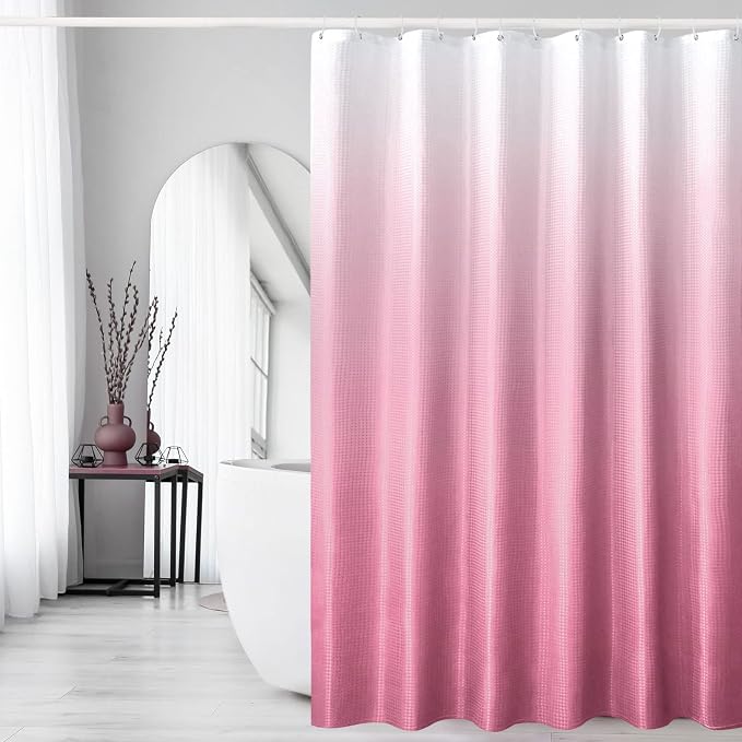 Gibelle Pink Shower Curtain, Ombre Fabric Shower Curtains by Gibelle
