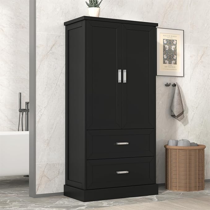 Tall Wide Storage Cabinet, Wood Storage Cabinet - Image 3
