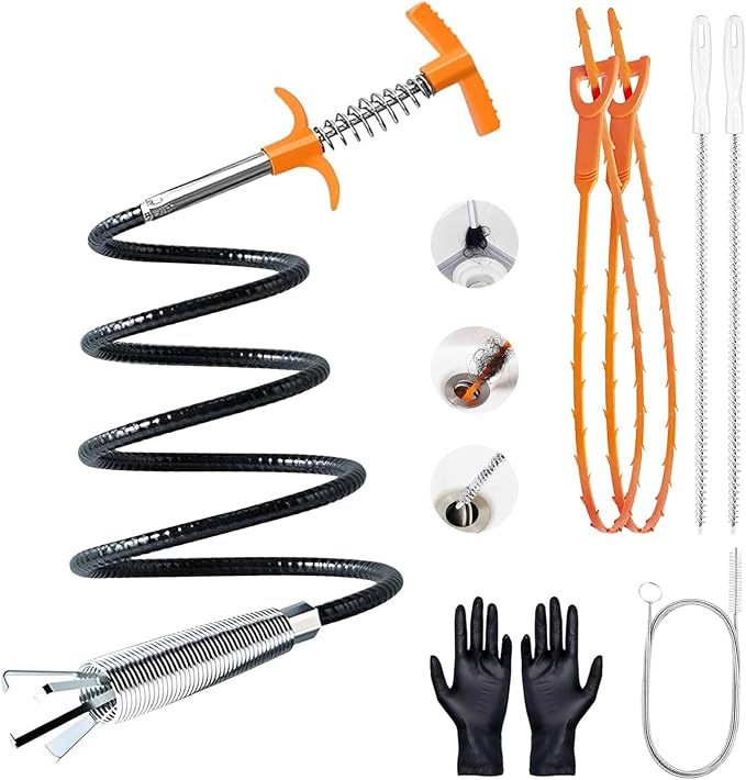 63 In Drain Snake Hair Drain Clog Remover Tool, Sink Drain Cleaner by launary
