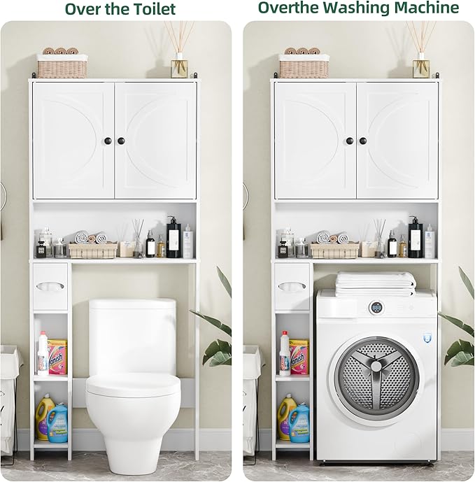 Over The Toilet Storage Cabinet, Freestanding Organizer Toilet Cabinet - Image 7