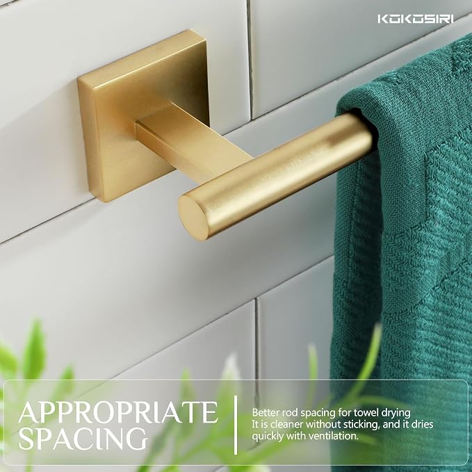 KOKOSIRI Bathroom Towel Bar Bath Towel Holders - Image 4