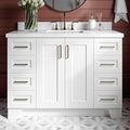 ARIEL 49" White Bathroom Vanity, 1.5" Edge Pure White Quartz Countertop & Splash by Ariel