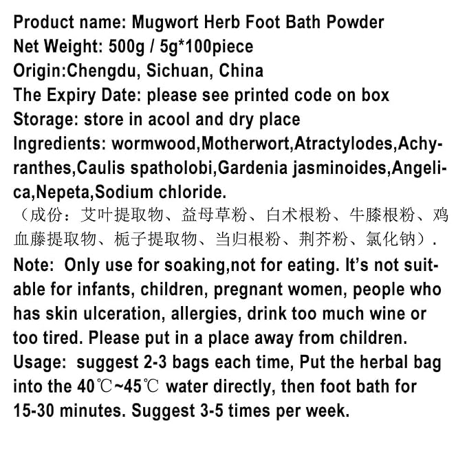 100Bags Mugwort Herb Foot Soak, Lymphatic Drainage Chinese Herbal Organic - Image 9