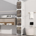 KHNR 4-Tiers Slim Bathroom Storage Cabinet, Foldable Storage Cabinets, Narrow by EnjoyYourLife