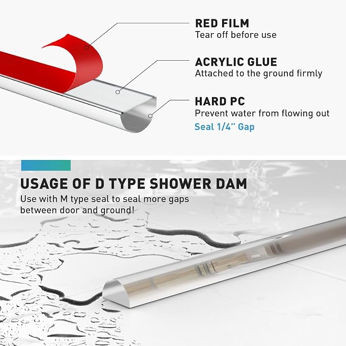 Shower Door Bottom Seal, Frameless Glass Shower Door Seal Strip - Image 6