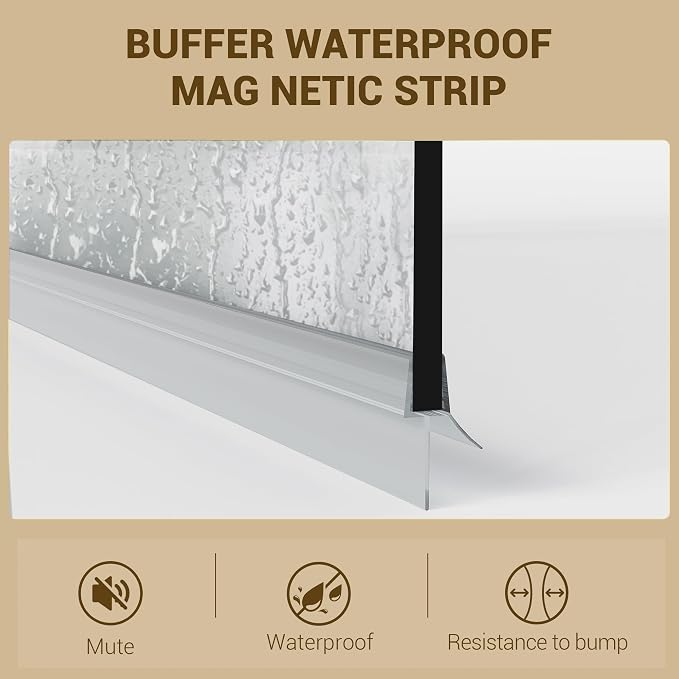 32" W x 55" H Frameless Bathtub Shower Door, 1/4" Tempered Glass Panel - Image 5