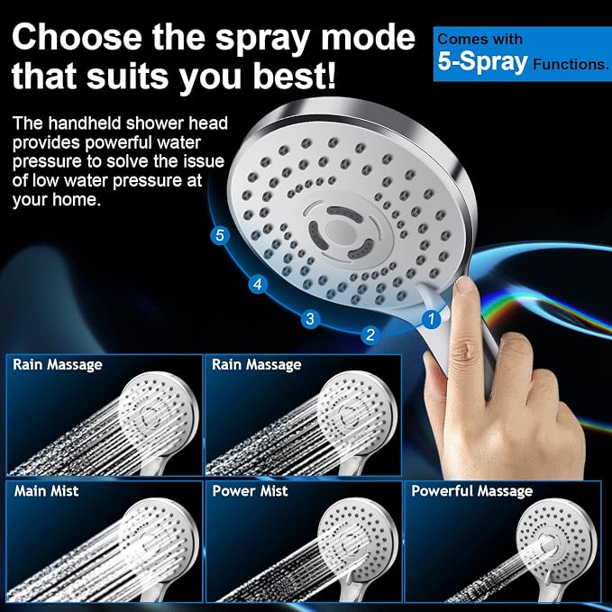 PinWin Modern 12" Large Square Rain Showerhead - Image 4