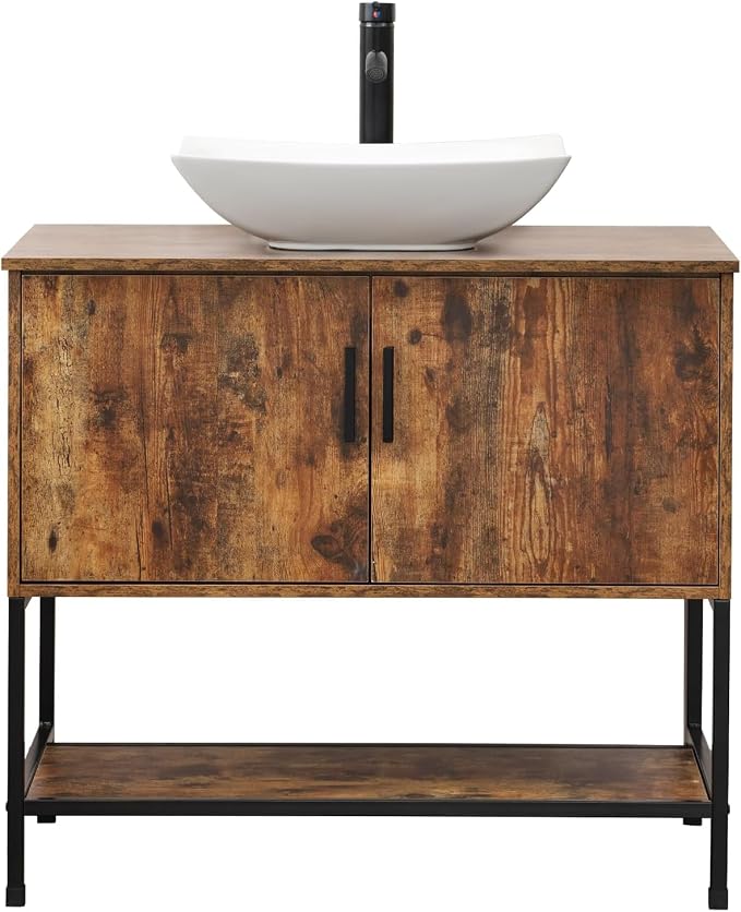 UEV Rustic Brown 36" Bathroom Vanity - Image 9