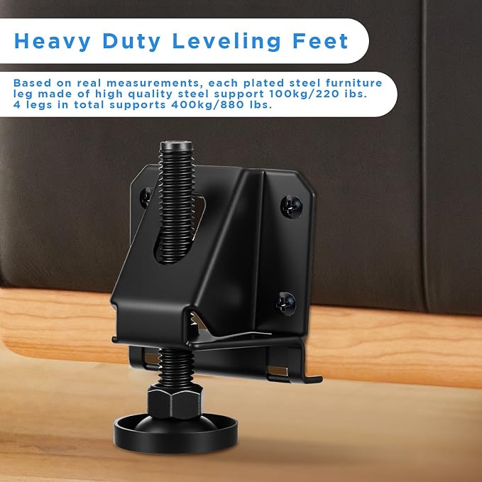 8 Pcs Heavy Duty Leveling Feet, Adjustable Furniture Levelers - Image 3