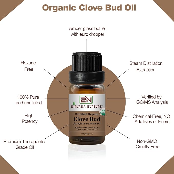 Clove Bud Essential Oil USDA Certified Organic, 100% Pure Natural Premium Grade - Image 4
