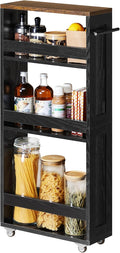 VASAGLE 4-Tier Slide-Out Storage Cart, Slim Kitchen Cart by VASAGLEbySONGMICSHOME