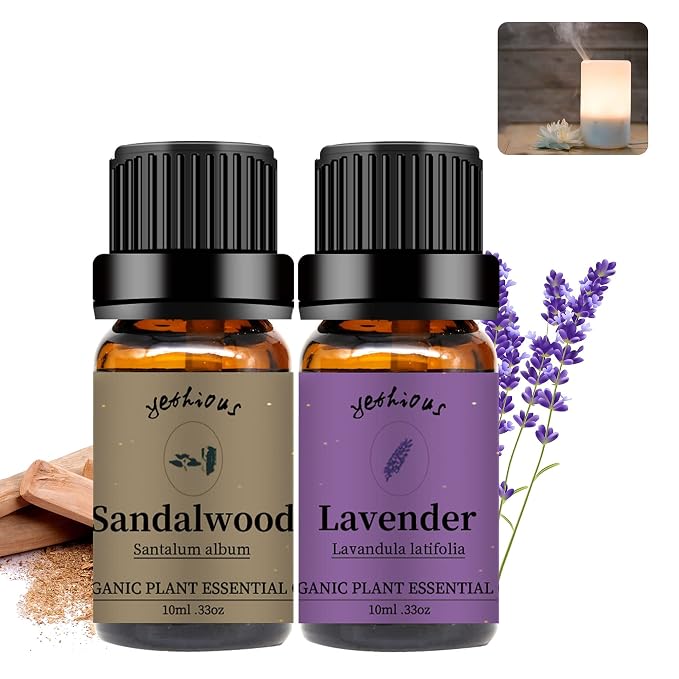 yethious Sandalwood Lavender Essential Oil Set 2 Pack 100% Pure Organic by yethious