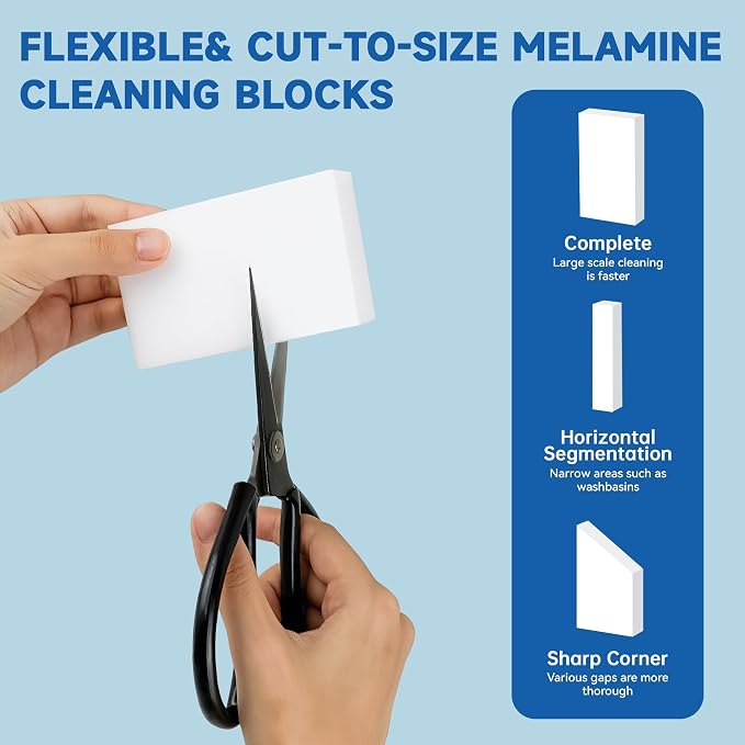 100 Pack Magic Sponge Eraser, Non-Scratch Melamine Sponges in Bulk, Wall Cleaner - Image 7