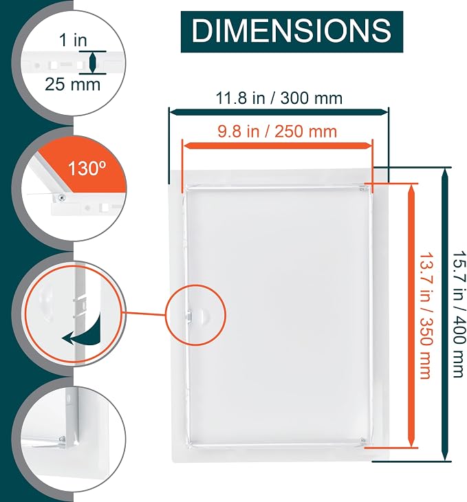 10" x 14" White Metal Access Panel. Service Shaft Door Panel. Plumbing - Image 4