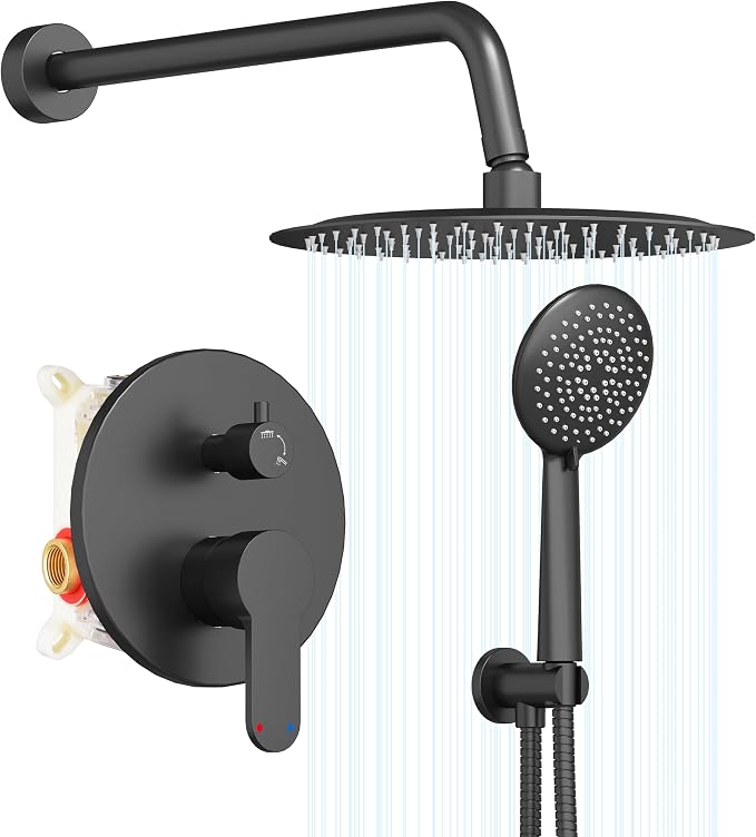 Gabrylly Shower System Black, Pressure Balance Shower Faucet Set, High Pressure by GABRYLLY
