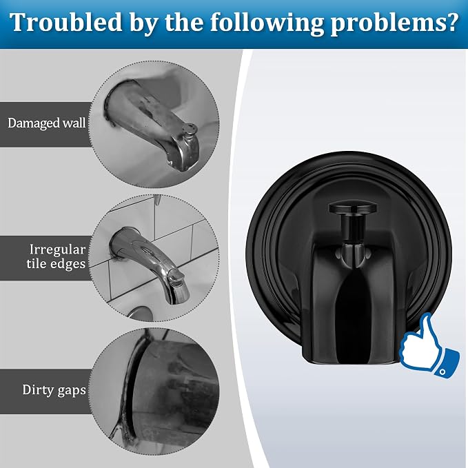 Enhon Metal Tub Spout Cover Ring, Bathroom Faucet Remodeling Wall Plate - Image 3
