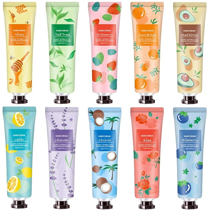 10 Pack Hand Cream for Dry Cracked Hands, Stocking Stuffers for Teen Girls by YAERZI
