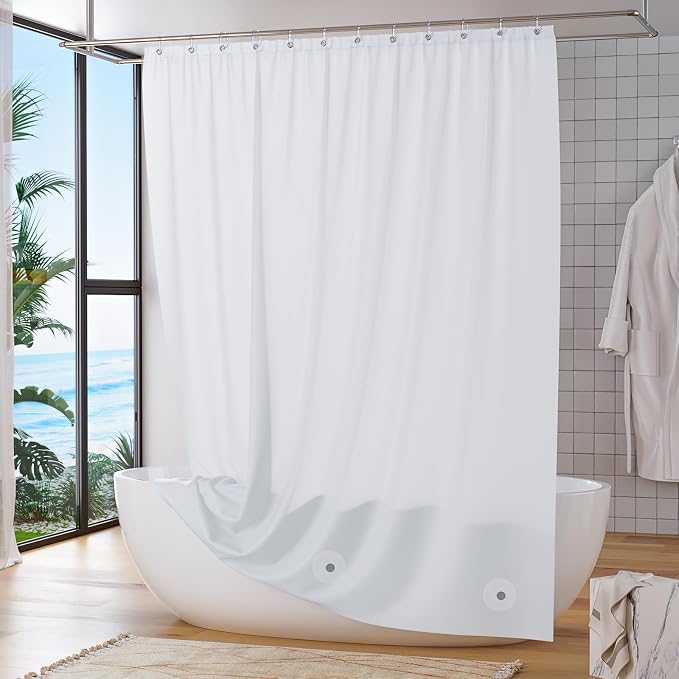 Titanker White Shower Curtain Liner 72 x 84 Extra Long Shower Liner Plastic - Image 6