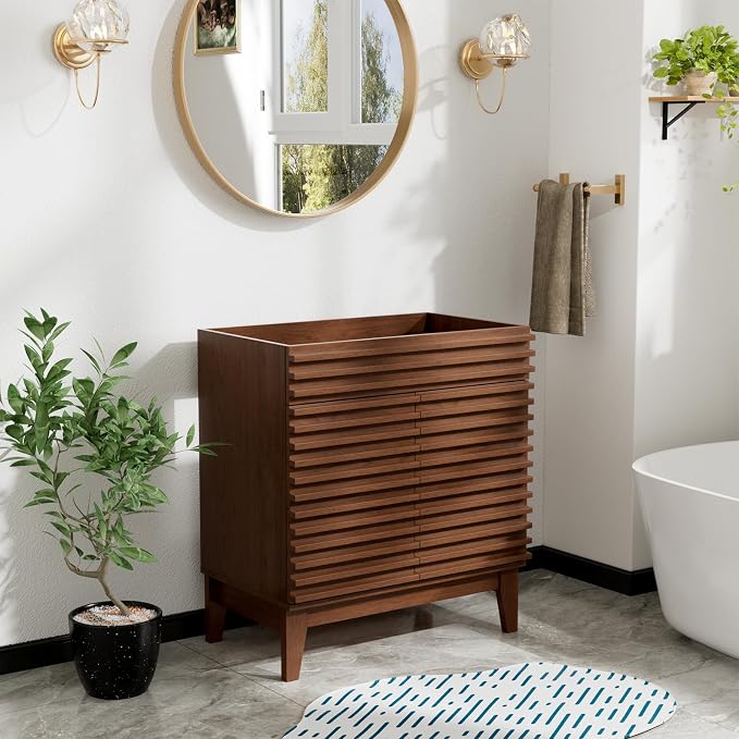 ROOMTEC 30" Bathroom Vanity, Mid-Century Freestanding Bathroom Vanity Cabinet - Image 2