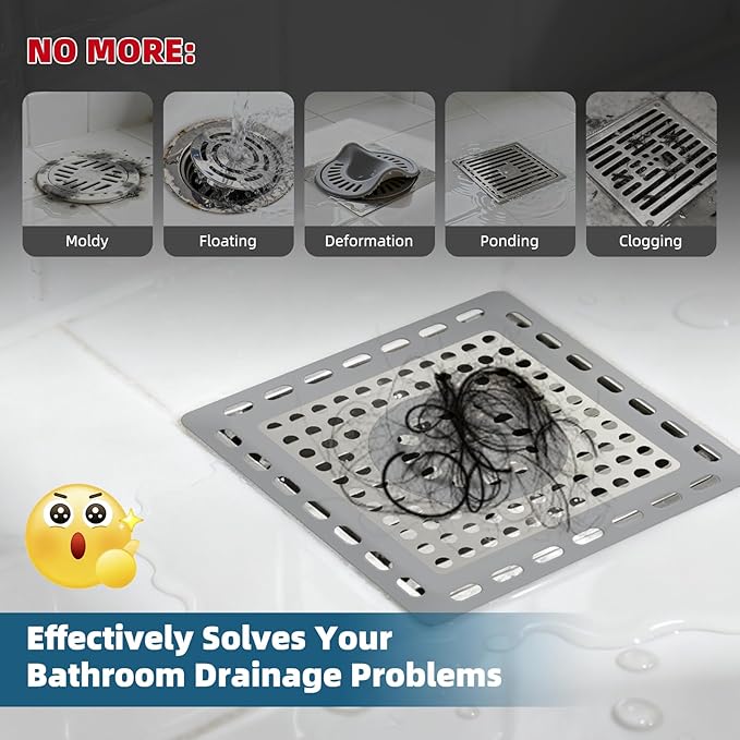 Hibbent 2 Pack Shower Drain Hair Catcher, Shower Drain Cover - Image 3