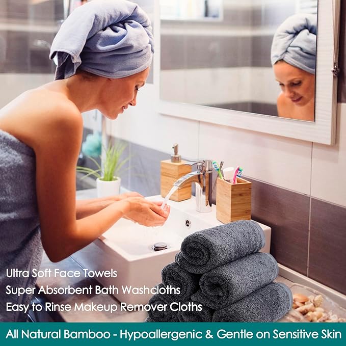 Wash Cloths 12 Pack, Reusable Makeup Eraser Towel, 13x13 inch Large Washcloths - Image 3