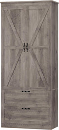 HOSTACK 70" Tall Kitchen Pantry Storage, Barn Doors Pantry Cabinet by HOSTACK