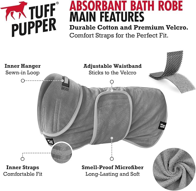 Tuff Pupper Fast Drying Dog Bath Robe | 800 GSM Plush Dog Towel - Image 2